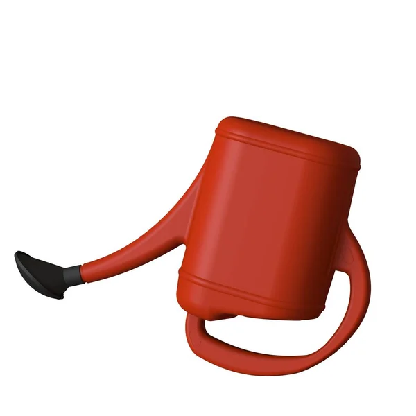 Red Garden Watering Can White Background Isolate Rendering Excellent Quality — Stock Photo, Image