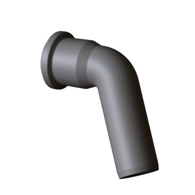 Beyaz arka planda plastik kanalizasyon borusu grisi, izole. Yüksek çözünürlüklü 3D tasarım. Büyütülebilir ve arka plan ya da doku olarak kullanılabilir..