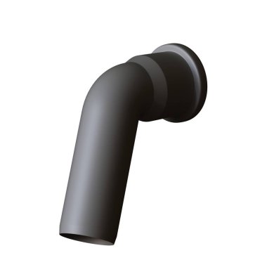 Beyaz arka planda plastik kanalizasyon borusu grisi, izole. Yüksek çözünürlüklü 3D tasarım. Büyütülebilir ve arka plan ya da doku olarak kullanılabilir..