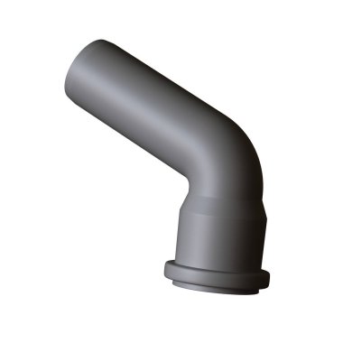Beyaz arka planda plastik kanalizasyon borusu grisi, izole. Yüksek çözünürlüklü 3D tasarım. Büyütülebilir ve arka plan ya da doku olarak kullanılabilir..