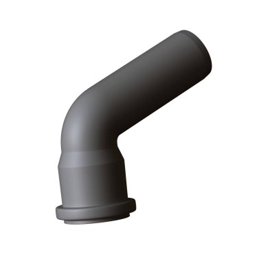Beyaz arka planda plastik kanalizasyon borusu grisi, izole. Yüksek çözünürlüklü 3D tasarım. Büyütülebilir ve arka plan ya da doku olarak kullanılabilir..