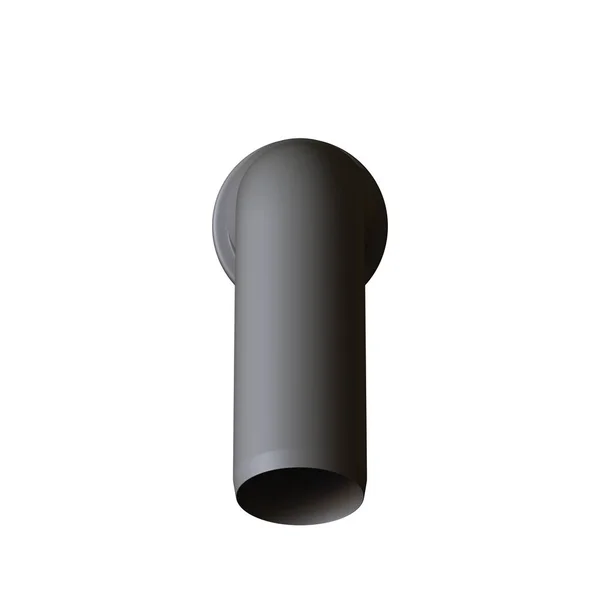 Tubo fognario in plastica grigio su fondo bianco, isolato. Rendering 3D di ottima qualità in alta risoluzione. Può essere ingrandito e utilizzato come sfondo o texture . — Foto Stock