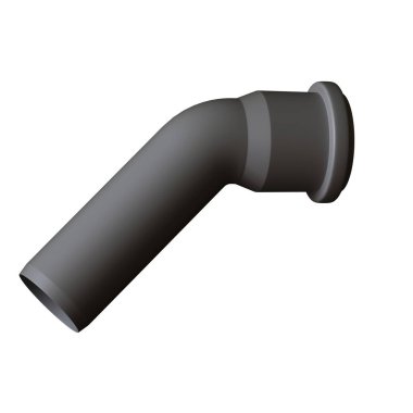 Beyaz arka planda plastik kanalizasyon borusu grisi, izole. Yüksek çözünürlüklü 3D tasarım. Büyütülebilir ve arka plan ya da doku olarak kullanılabilir..