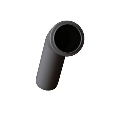 Beyaz arka planda plastik kanalizasyon borusu grisi, izole. Yüksek çözünürlüklü 3D tasarım. Büyütülebilir ve arka plan ya da doku olarak kullanılabilir..