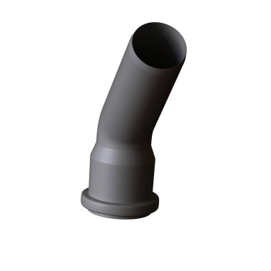 Beyaz arka planda plastik kanalizasyon borusu grisi, izole. Yüksek çözünürlüklü 3D tasarım. Büyütülebilir ve arka plan ya da doku olarak kullanılabilir..