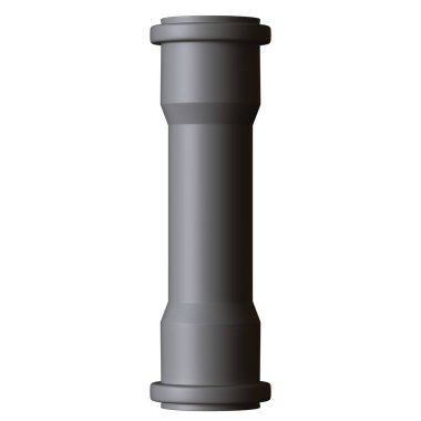 Beyaz arka planda plastik kanalizasyon borusu grisi, izole. Yüksek çözünürlüklü 3D tasarım. Büyütülebilir ve arka plan ya da doku olarak kullanılabilir..