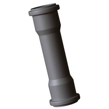 Beyaz arka planda plastik kanalizasyon borusu grisi, izole. Yüksek çözünürlüklü 3D tasarım. Büyütülebilir ve arka plan ya da doku olarak kullanılabilir..