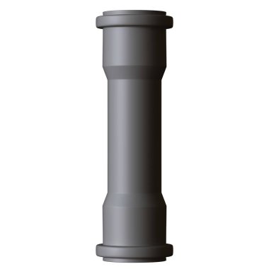 Beyaz arka planda plastik kanalizasyon borusu grisi, izole. Yüksek çözünürlüklü 3D tasarım. Büyütülebilir ve arka plan ya da doku olarak kullanılabilir..