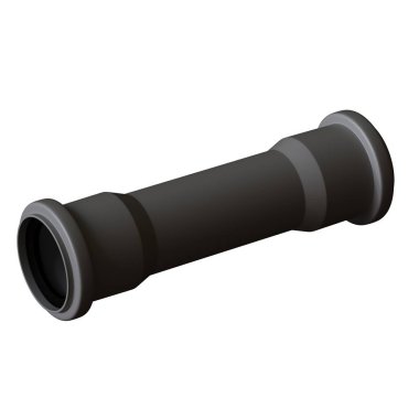 Beyaz arka planda plastik kanalizasyon borusu grisi, izole. Yüksek çözünürlüklü 3D tasarım. Büyütülebilir ve arka plan ya da doku olarak kullanılabilir..