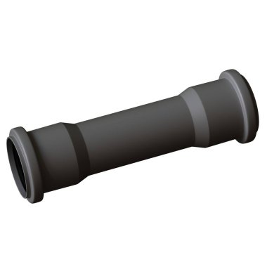 Beyaz arka planda plastik kanalizasyon borusu grisi, izole. Yüksek çözünürlüklü 3D tasarım. Büyütülebilir ve arka plan ya da doku olarak kullanılabilir..