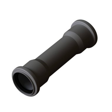 Beyaz arka planda plastik kanalizasyon borusu grisi, izole. Yüksek çözünürlüklü 3D tasarım. Büyütülebilir ve arka plan ya da doku olarak kullanılabilir..