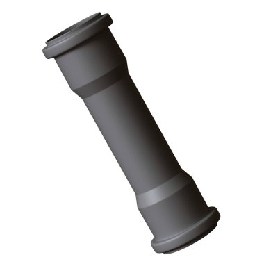 Beyaz arka planda plastik kanalizasyon borusu grisi, izole. Yüksek çözünürlüklü 3D tasarım. Büyütülebilir ve arka plan ya da doku olarak kullanılabilir..