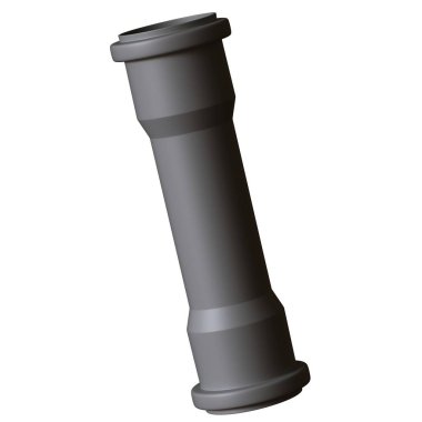Beyaz arka planda plastik kanalizasyon borusu grisi, izole. Yüksek çözünürlüklü 3D tasarım. Büyütülebilir ve arka plan ya da doku olarak kullanılabilir..