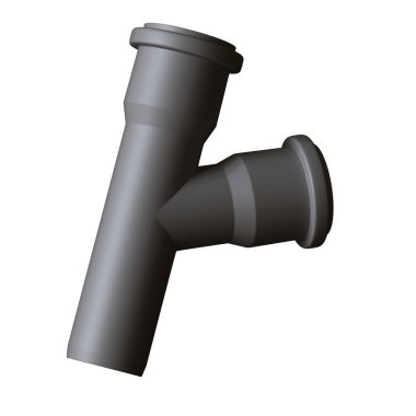 Beyaz arka planda plastik kanalizasyon borusu grisi, izole. Yüksek çözünürlüklü 3D tasarım. Büyütülebilir ve arka plan ya da doku olarak kullanılabilir..