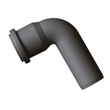 Beyaz arka planda plastik kanalizasyon borusu grisi, izole. Yüksek çözünürlüklü 3D tasarım. Büyütülebilir ve arka plan ya da doku olarak kullanılabilir..