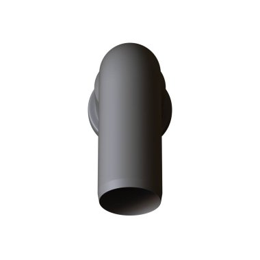 Beyaz arka planda plastik kanalizasyon borusu grisi, izole. Yüksek çözünürlüklü 3D tasarım. Büyütülebilir ve arka plan ya da doku olarak kullanılabilir..