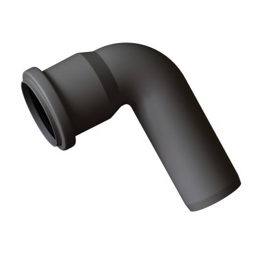 Beyaz arka planda plastik kanalizasyon borusu grisi, izole. Yüksek çözünürlüklü 3D tasarım. Büyütülebilir ve arka plan ya da doku olarak kullanılabilir..