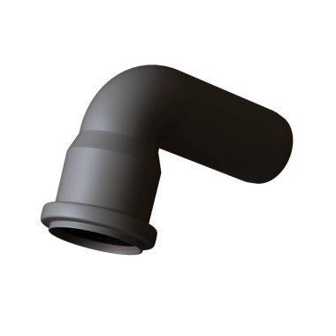 Beyaz arka planda plastik kanalizasyon borusu grisi, izole. Yüksek çözünürlüklü 3D tasarım. Büyütülebilir ve arka plan ya da doku olarak kullanılabilir..