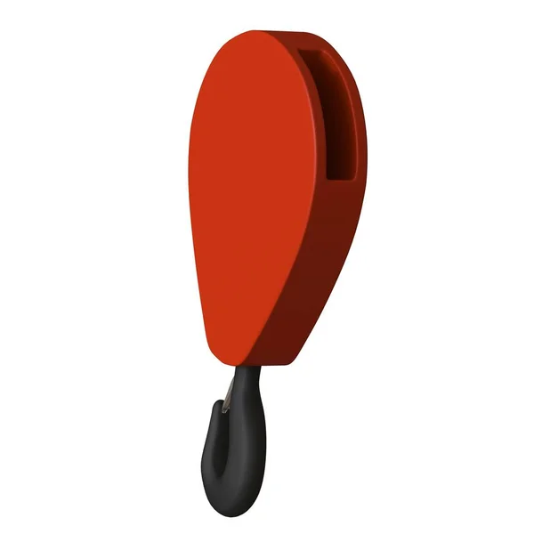 Gancho rojo de una grúa torre sobre un fondo blanco, aislado. Representación 3D de excelente calidad en alta resolución. Se puede ampliar y utilizar como fondo o textura . —  Fotos de Stock