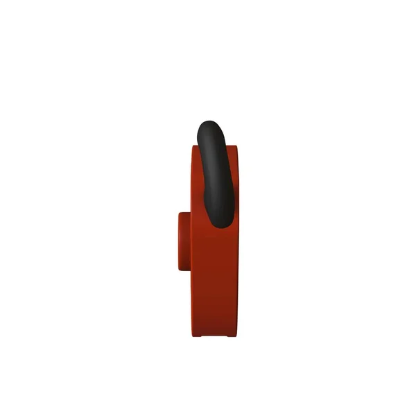 Czerwony hak żurawia wieżowego na białym tle, izolować. 3d renderowanie doskonałej jakości w wysokiej rozdzielczości. Można go powiększyć i wykorzystać jako tło lub teksturę. — Zdjęcie stockowe