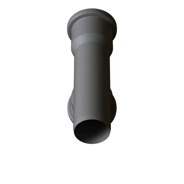 Пластиковая канализационная труба серого цвета на белом фоне, изолирована. 3D рендеринг отличного качества в высоком разрешении. Его можно увеличить и использовать в качестве фона или текстуры . — стоковое фото