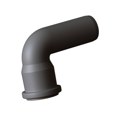 Beyaz arka planda plastik kanalizasyon borusu grisi, izole. Yüksek çözünürlüklü 3D tasarım. Büyütülebilir ve arka plan ya da doku olarak kullanılabilir..