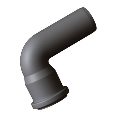 Beyaz arka planda plastik kanalizasyon borusu grisi, izole. Yüksek çözünürlüklü 3D tasarım. Büyütülebilir ve arka plan ya da doku olarak kullanılabilir..