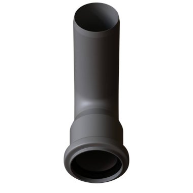 Beyaz arka planda plastik kanalizasyon borusu grisi, izole. Yüksek çözünürlüklü 3D tasarım. Büyütülebilir ve arka plan ya da doku olarak kullanılabilir..