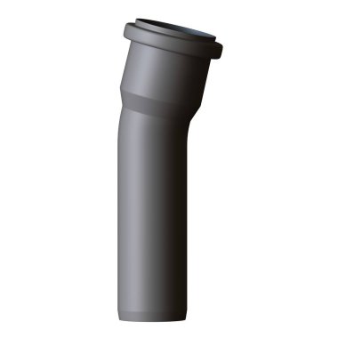 Beyaz arka planda plastik kanalizasyon borusu grisi, izole. Yüksek çözünürlüklü 3D tasarım. Büyütülebilir ve arka plan ya da doku olarak kullanılabilir..