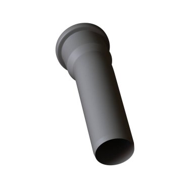 Beyaz arka planda plastik kanalizasyon borusu grisi, izole. Yüksek çözünürlüklü 3D tasarım. Büyütülebilir ve arka plan ya da doku olarak kullanılabilir..