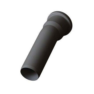 Beyaz arka planda plastik kanalizasyon borusu grisi, izole. Yüksek çözünürlüklü 3D tasarım. Büyütülebilir ve arka plan ya da doku olarak kullanılabilir..