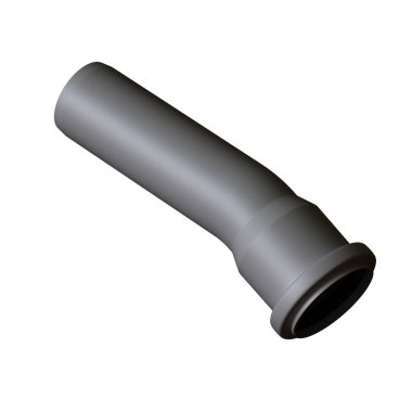 Beyaz arka planda plastik kanalizasyon borusu grisi, izole. Yüksek çözünürlüklü 3D tasarım. Büyütülebilir ve arka plan ya da doku olarak kullanılabilir..