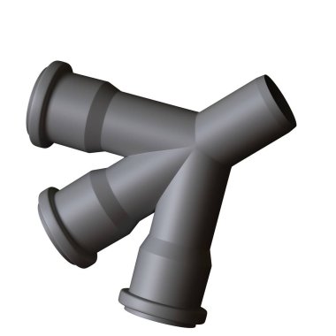 Beyaz arka planda plastik kanalizasyon borusu grisi, izole. Yüksek çözünürlüklü 3D tasarım. Büyütülebilir ve arka plan ya da doku olarak kullanılabilir..