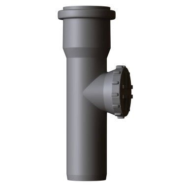 Beyaz arka planda plastik kanalizasyon borusu grisi, izole. Yüksek çözünürlüklü 3D tasarım. Büyütülebilir ve arka plan ya da doku olarak kullanılabilir..