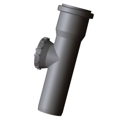 Beyaz arka planda plastik kanalizasyon borusu grisi, izole. Yüksek çözünürlüklü 3D tasarım. Büyütülebilir ve arka plan ya da doku olarak kullanılabilir..