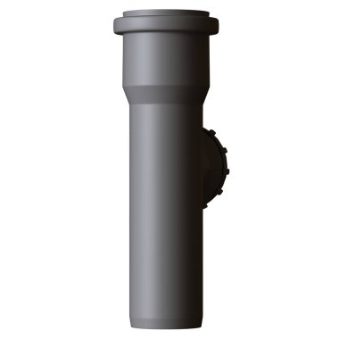 Beyaz arka planda plastik kanalizasyon borusu grisi, izole. Yüksek çözünürlüklü 3D tasarım. Büyütülebilir ve arka plan ya da doku olarak kullanılabilir..