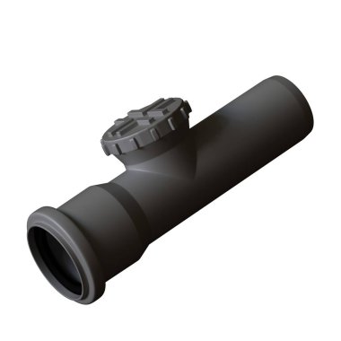 Beyaz arka planda plastik kanalizasyon borusu grisi, izole. Yüksek çözünürlüklü 3D tasarım. Büyütülebilir ve arka plan ya da doku olarak kullanılabilir..