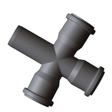 Beyaz arka planda plastik kanalizasyon borusu grisi, izole. Yüksek çözünürlüklü 3D tasarım. Büyütülebilir ve arka plan ya da doku olarak kullanılabilir..