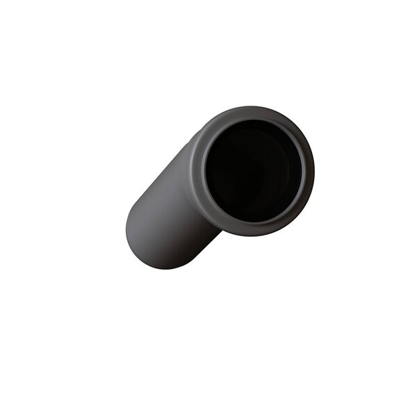 Plastic sewer pipe grey on white background, isolated. 3D rendering of excellent quality in high resolution. It can be enlarged and used as a background or texture.