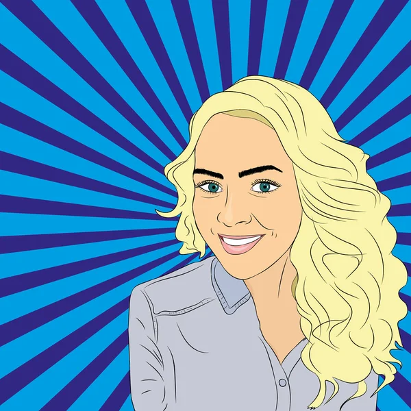 Pop Blonde Woman Vector — Stock Vector