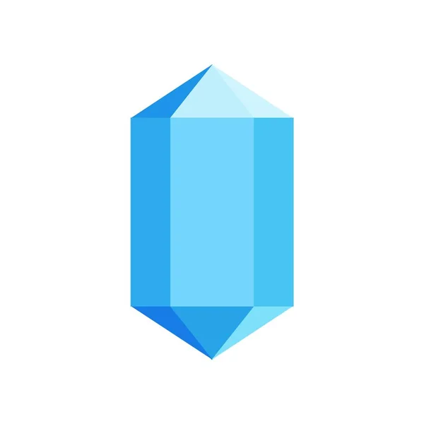 Ícone de diamante azul, estilo plano . — Vetor de Stock