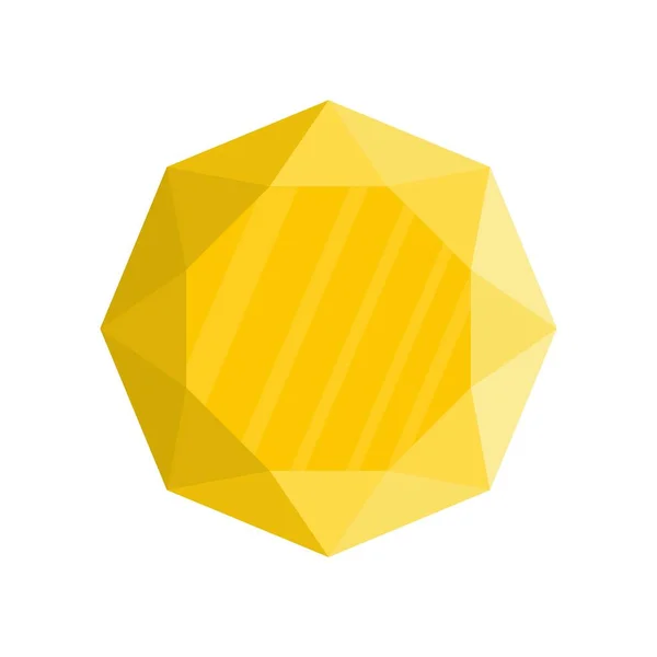 Icône joyau jaune, style plat . — Image vectorielle