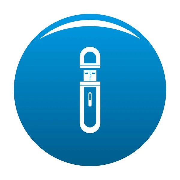 USB icono de la unidad flash vector azul — Vector de stock