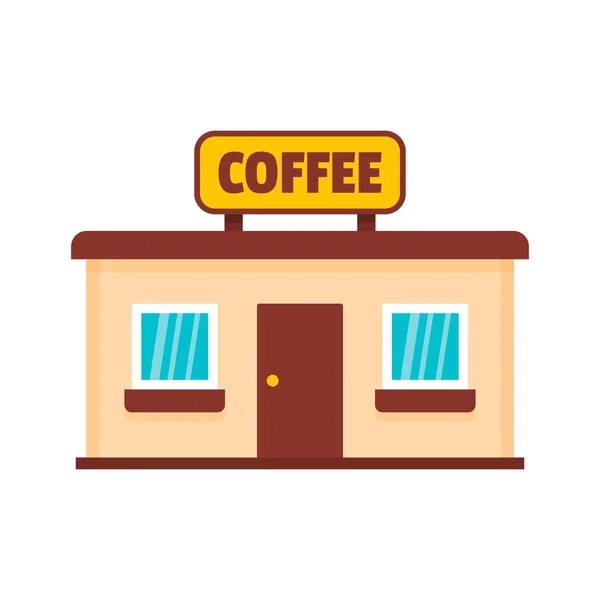 Coffee shop icon, flat style. — Stock Vector