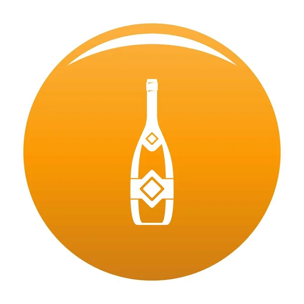 Ícone de champanhe fechado vetor laranja — Vetor de Stock