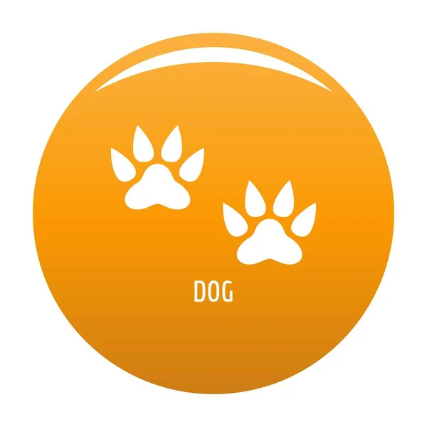 Köpek adım simge vektör turuncu — Stok Vektör