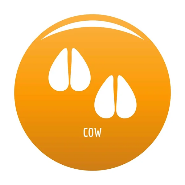 Vaca passo ícone vetor laranja —  Vetores de Stock