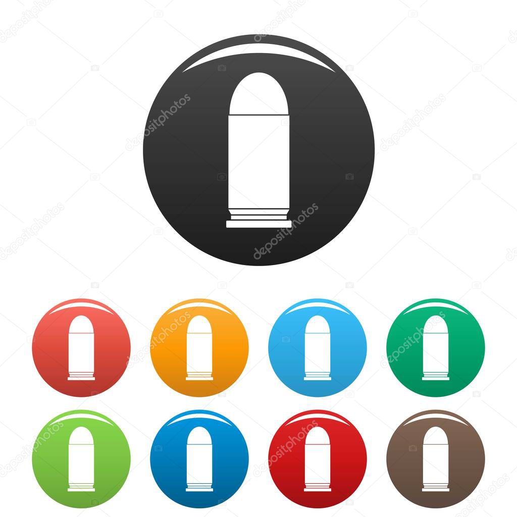 Single cartridge icons set color vector