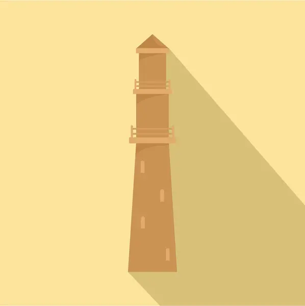 Icono del faro marrón, estilo plano — Vector de stock