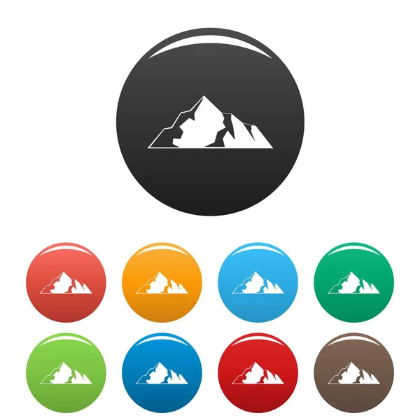 Hielo iconos de montaña conjunto vector de color — Archivo Imágenes Vectoriales